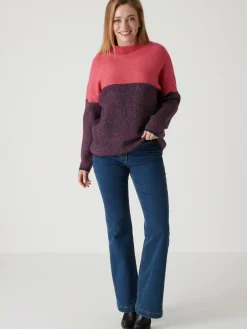 Femme Daxon Pull jacquard col cheminée