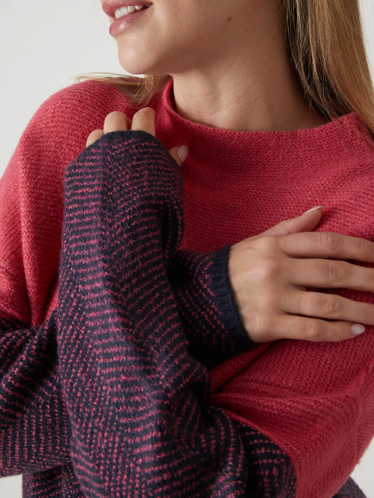 Femme Daxon Pull jacquard col cheminée