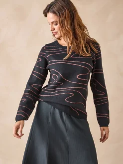 Femme Daxon Pull jacquard col rond