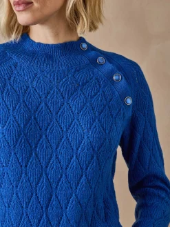 Femme Daxon Pull maille fantaisie col montant