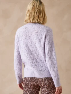 Femme Daxon Pull maille fantaisie col montant