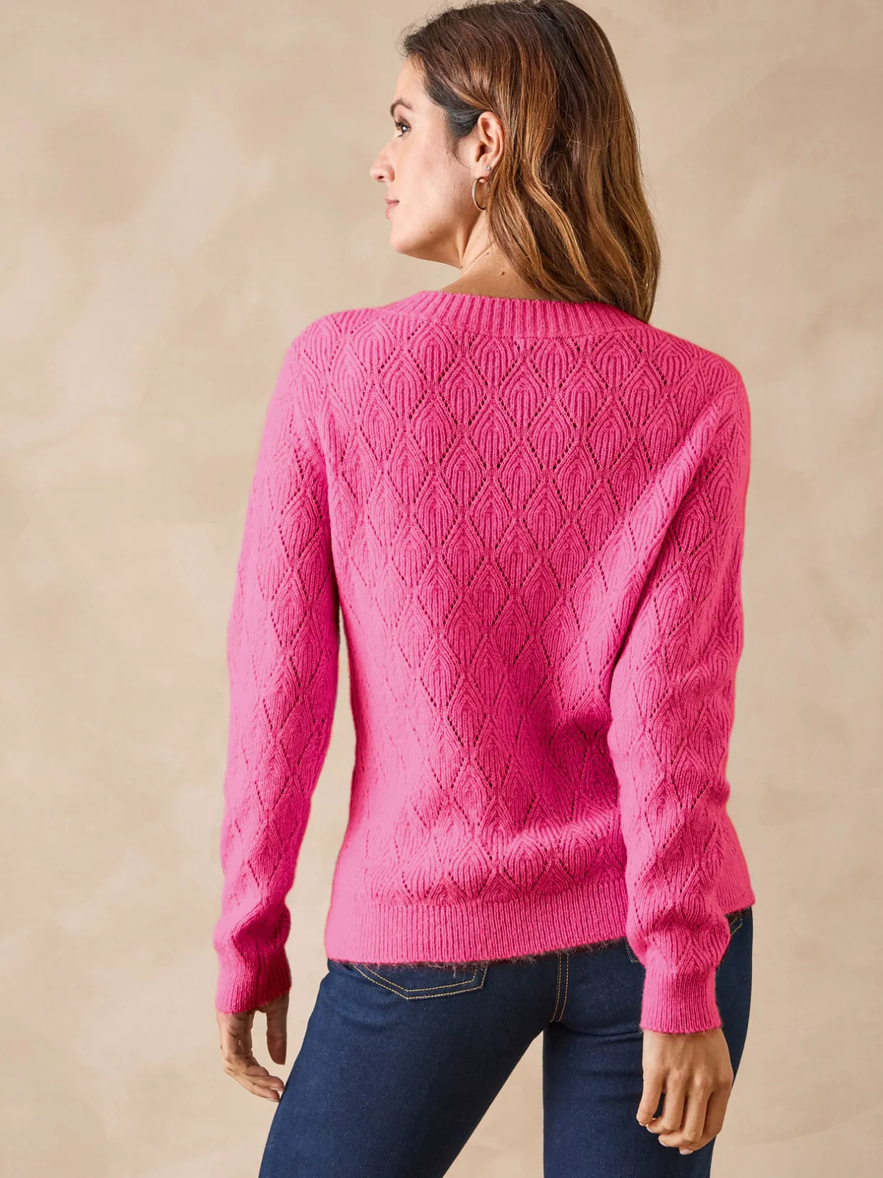 Femme Daxon Pull maille fantaisie encolure ronde