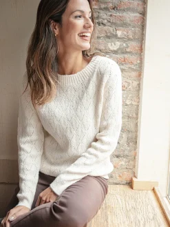 Femme Daxon Pull maille fantaisie encolure ronde