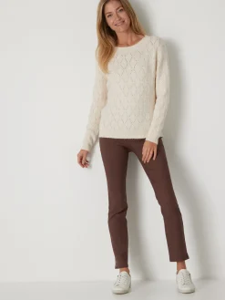 Femme Daxon Pull maille fantaisie encolure ronde