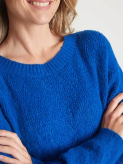 Femme Daxon Pull maille fantaisie encolure ronde