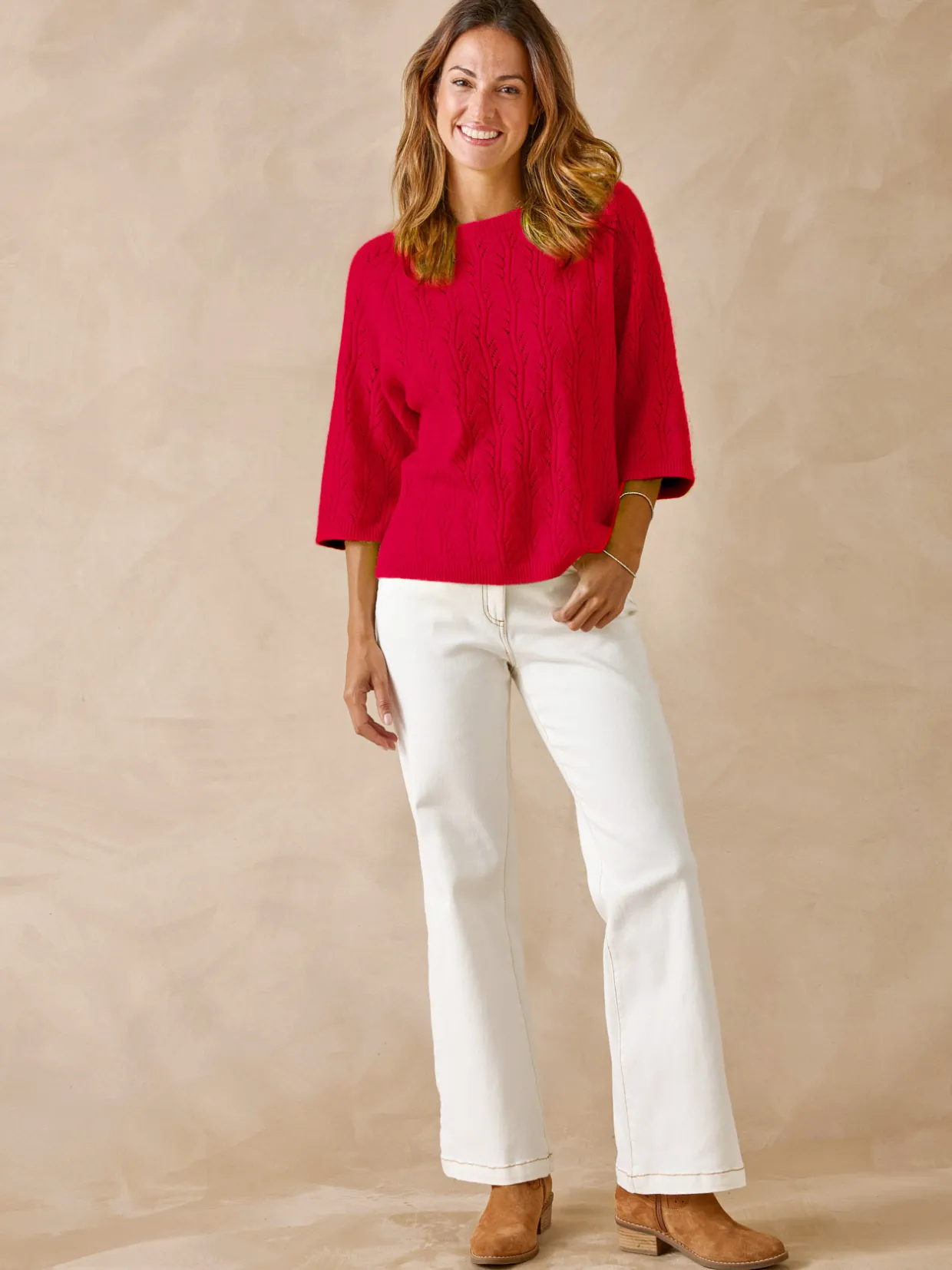 Femme Daxon Pull manches au coude avec laine