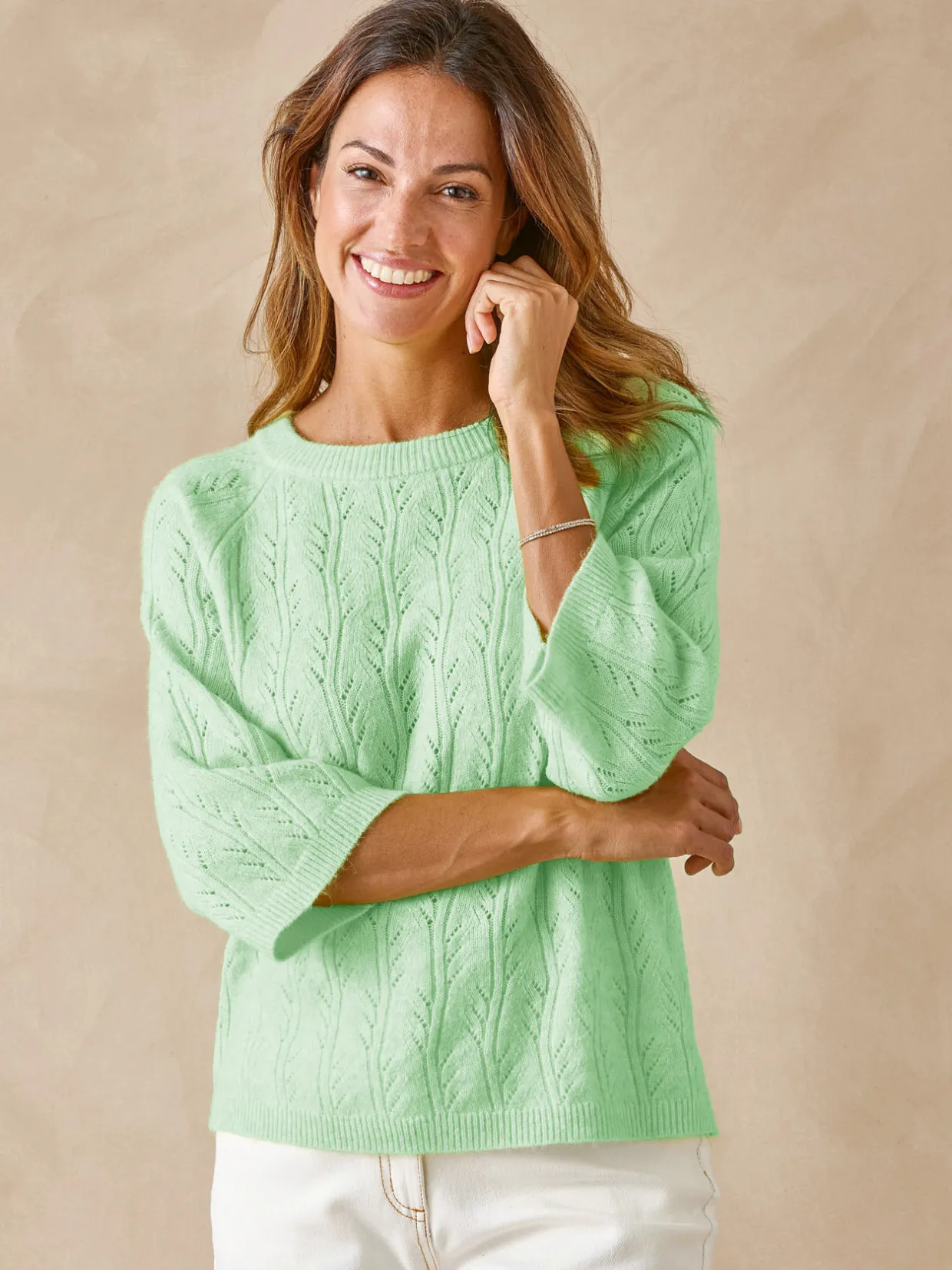 Femme Daxon Pull manches au coude avec laine