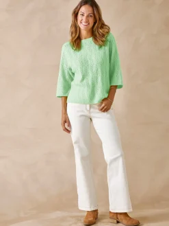 Femme Daxon Pull manches au coude avec laine