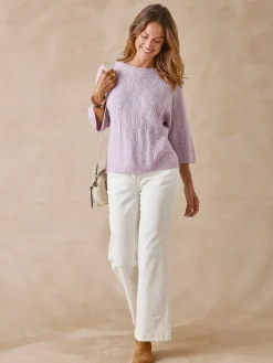 Femme Daxon Pull manches au coude avec laine