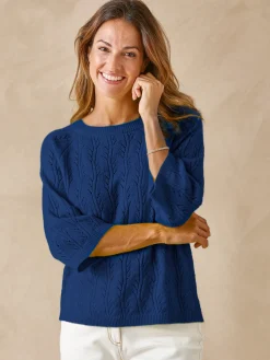 Femme Daxon Pull manches au coude avec laine