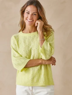 Femme Daxon Pull manches au coude avec laine