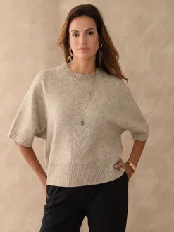 Femme Daxon Pull manches courtes avec laine