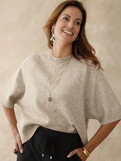 Femme Daxon Pull manches courtes avec laine