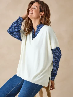 Femme Daxon Pull manches courtes avec laine mérinos