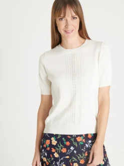 Femme Daxon Pull manches courtes finition écailles