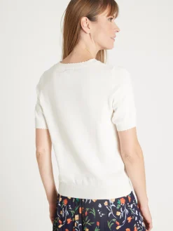 Femme Daxon Pull manches courtes finition écailles