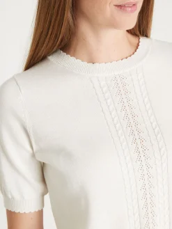 Femme Daxon Pull manches courtes finition écailles