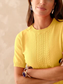 Femme Daxon Pull manches courtes finition écailles