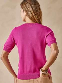 Femme Daxon Pull manches courtes finition écailles