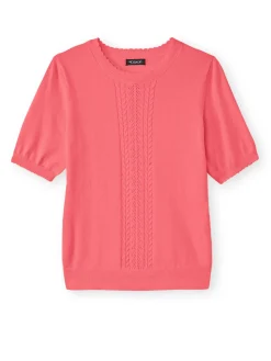 Femme Daxon Pull manches courtes finition écailles