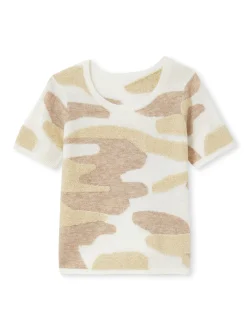 Femme Daxon Pull manches courtes jacquard intarsia