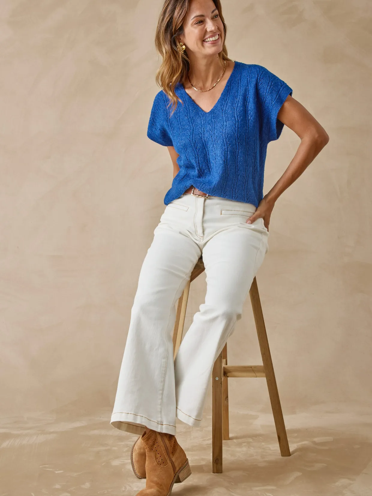 Femme Daxon Pull manches T avec laine