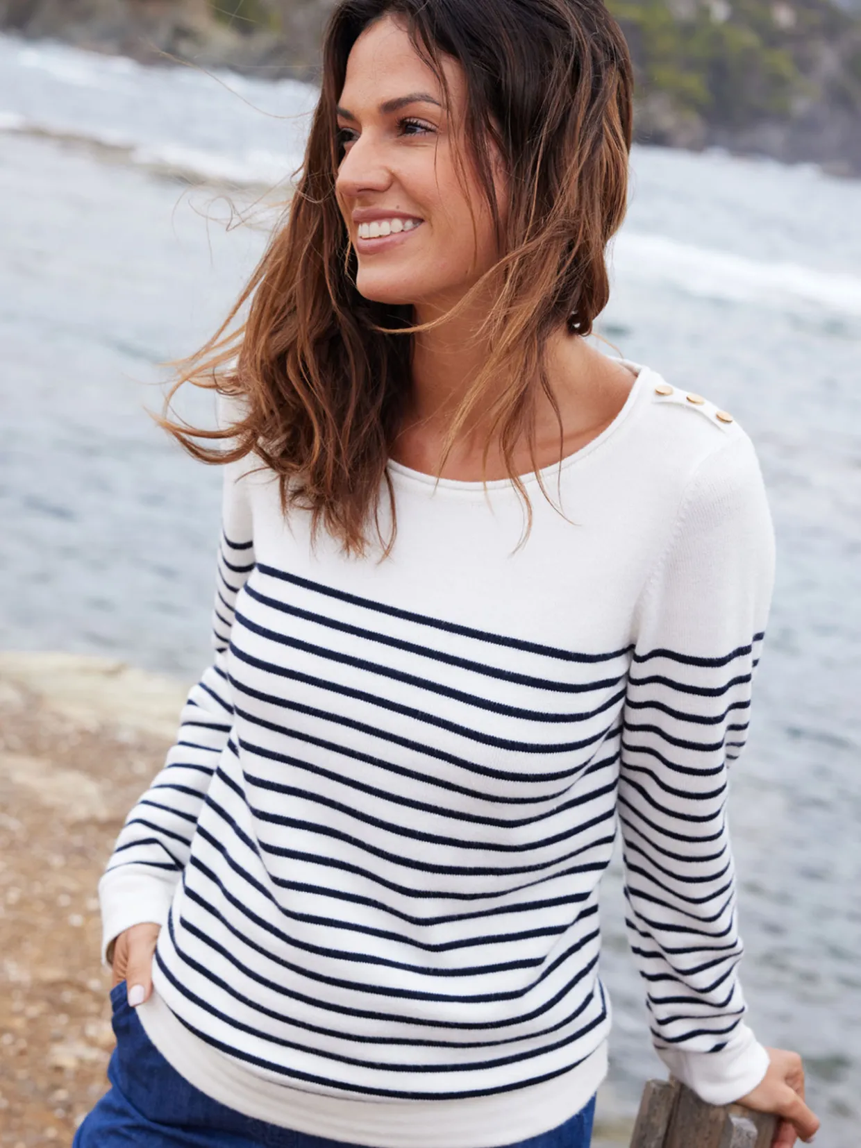 Femme Daxon Pull marinière col rond