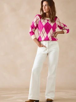 Femme Daxon Pull motifs jacquard géométriques