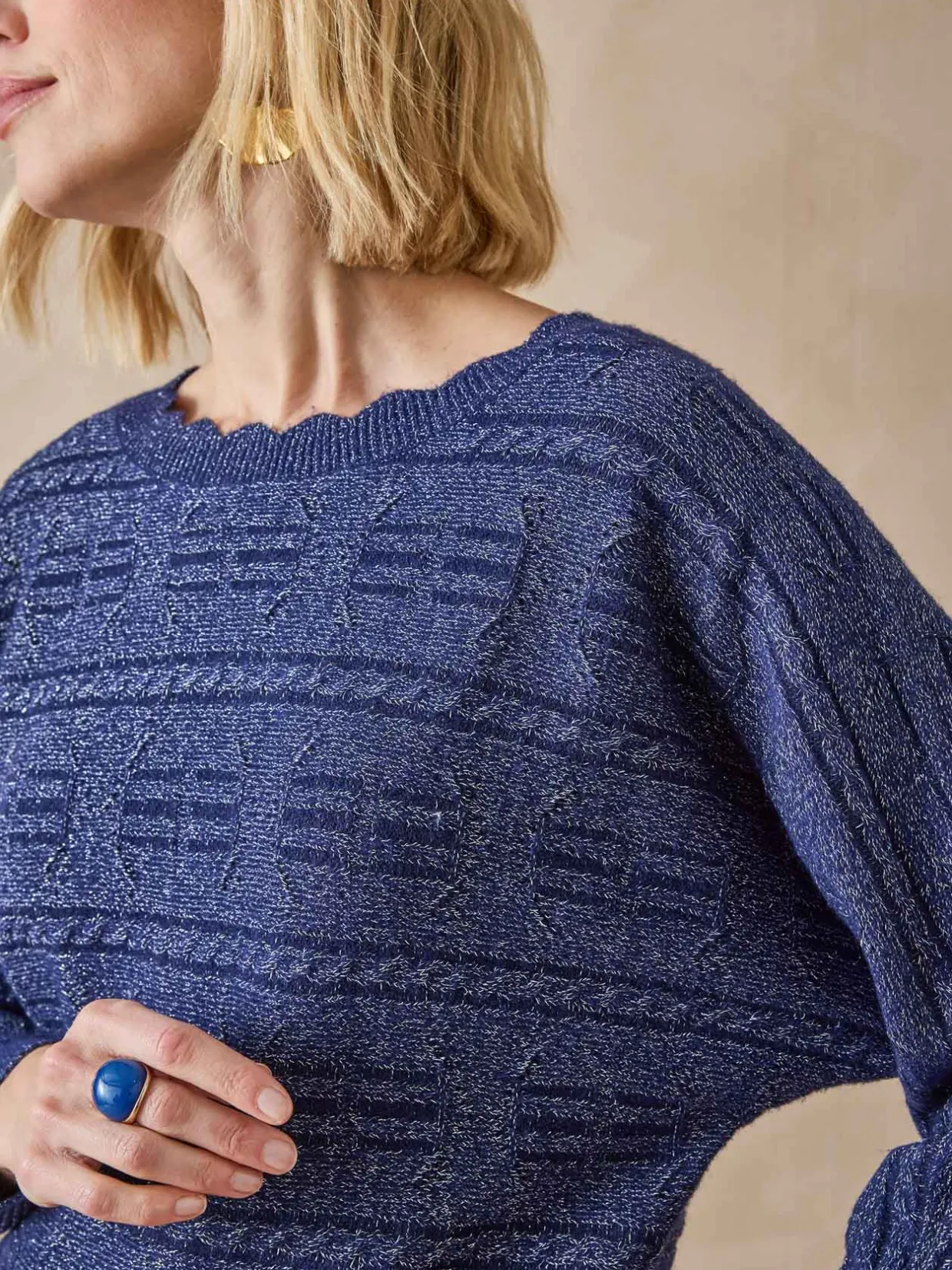 Femme Daxon Pull point fantaisie avec laine