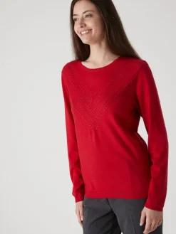 Femme Daxon Pull point fantaisie détails rivets