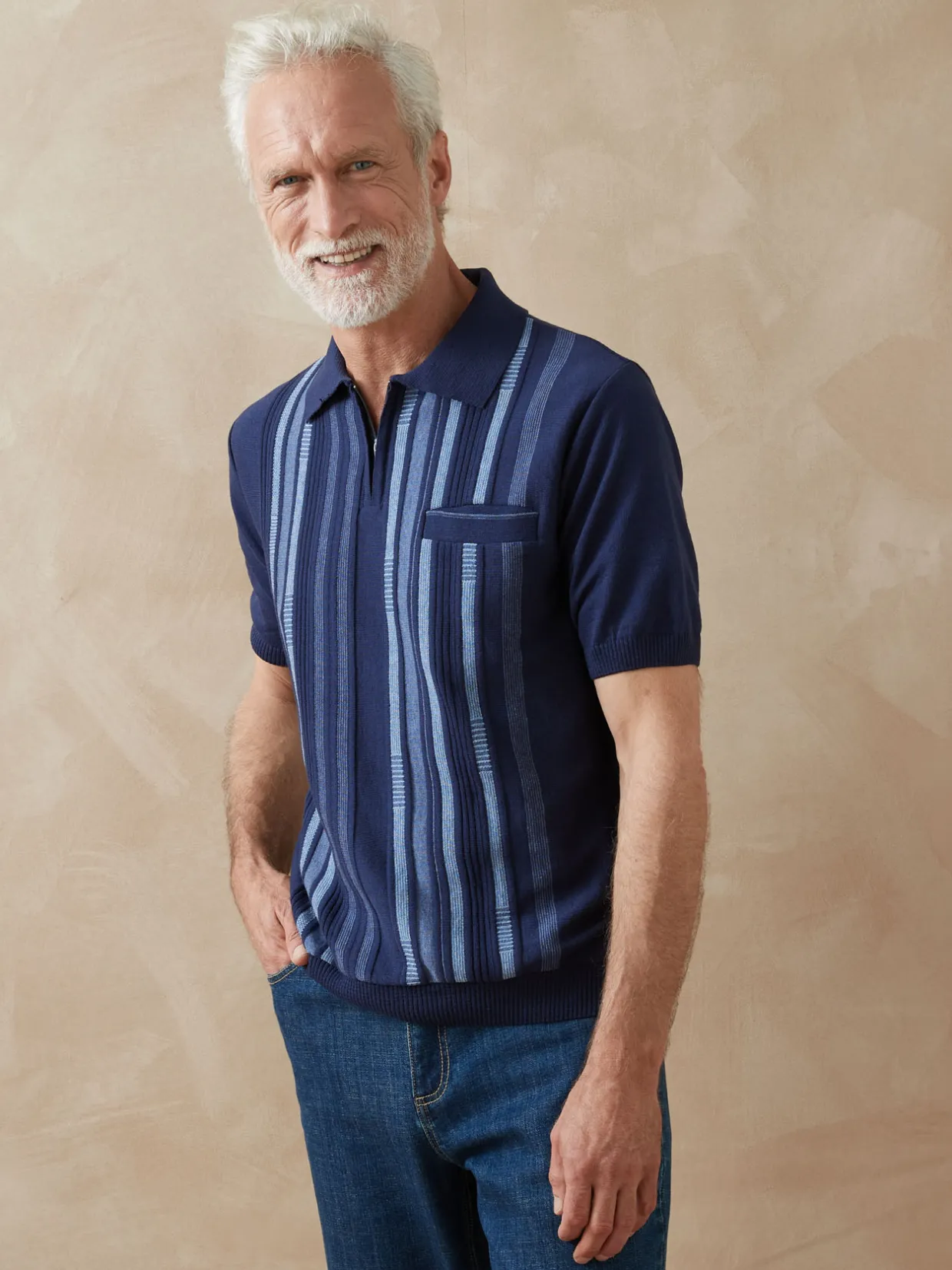 Homme Daxon Pull polo zippé manches courtes