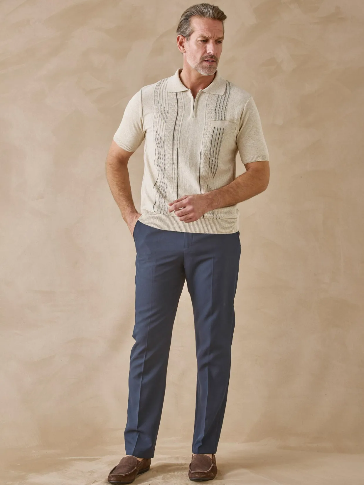 Homme Daxon Pull polo zippé manches courtes