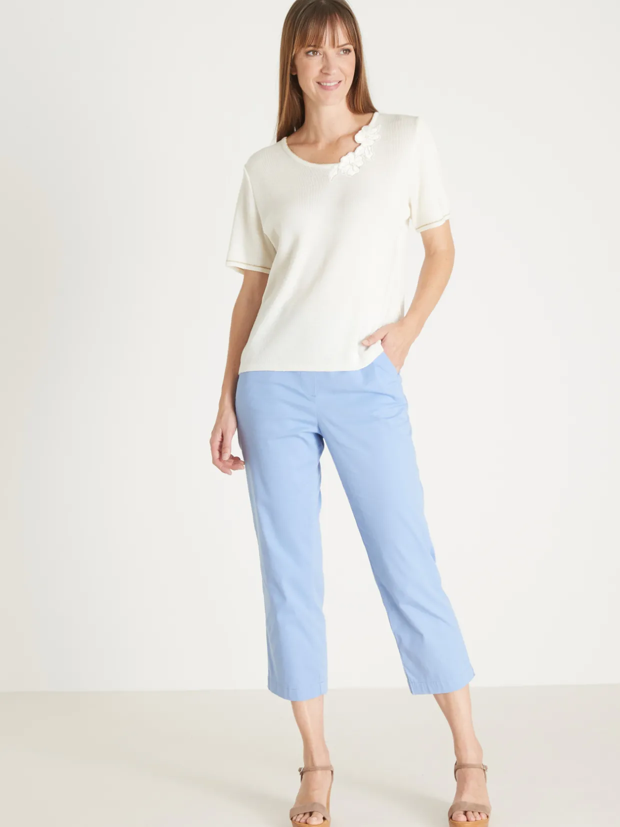 Femme Daxon Pull raffiné avec broderies