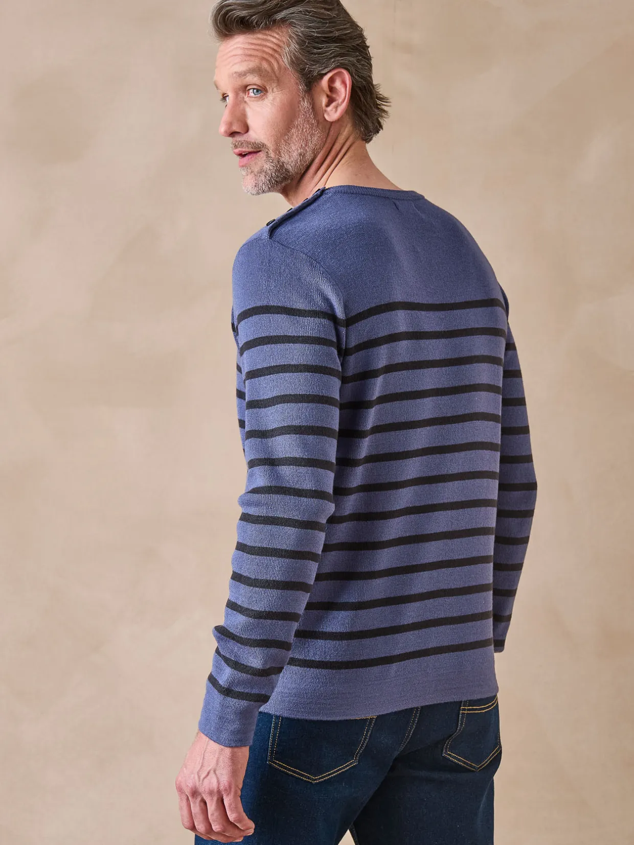 Homme Daxon Pull rayé avec laine