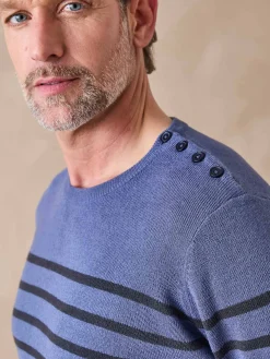 Homme Daxon Pull rayé avec laine