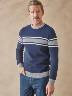 Homme Daxon Pull rayé en maille fantaisie