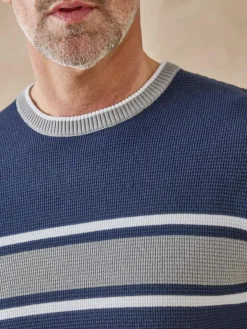 Homme Daxon Pull rayé en maille fantaisie