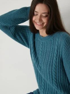 Femme Daxon Pull torsadé avec laine et mohair