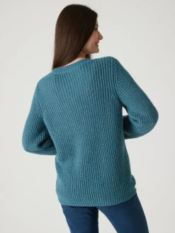 Femme Daxon Pull torsadé avec laine et mohair