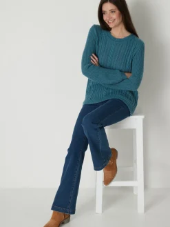 Femme Daxon Pull torsadé avec laine et mohair