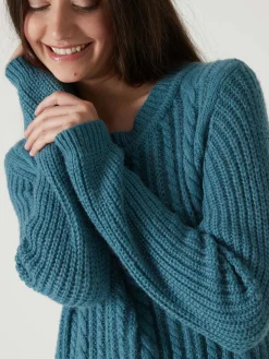 Femme Daxon Pull torsadé avec laine et mohair