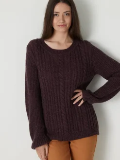 Femme Daxon Pull torsadé avec laine et mohair