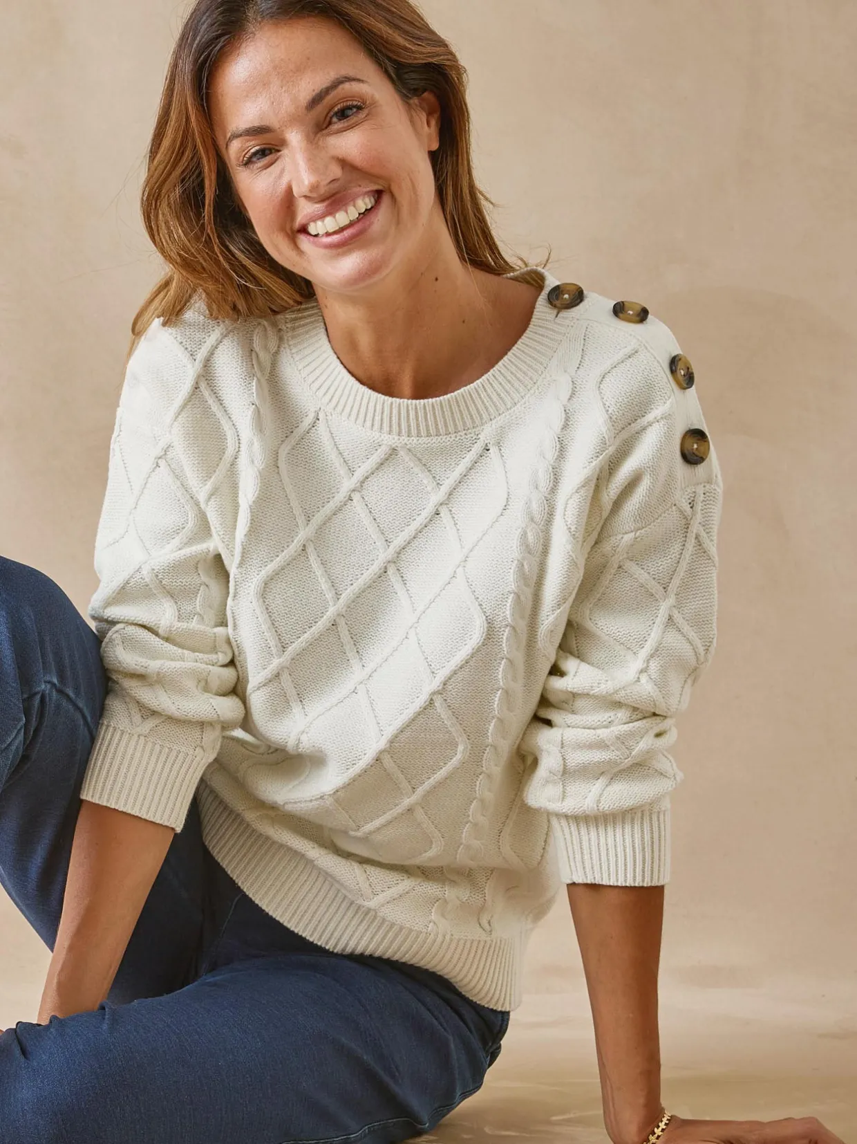 Femme Daxon Pull torsadé col rond