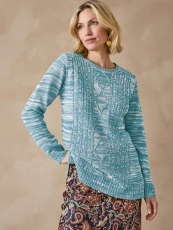 Femme Daxon Pull torsadé encolure ronde