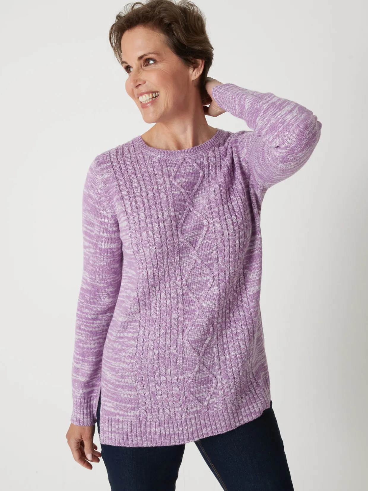 Femme Daxon Pull torsadé encolure ronde