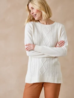 Femme Daxon Pull torsadé encolure ronde