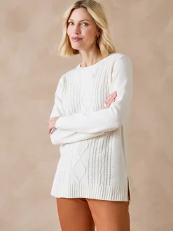 Femme Daxon Pull torsadé encolure ronde