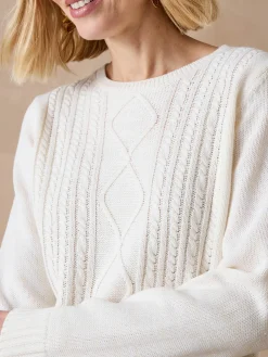 Femme Daxon Pull torsadé encolure ronde