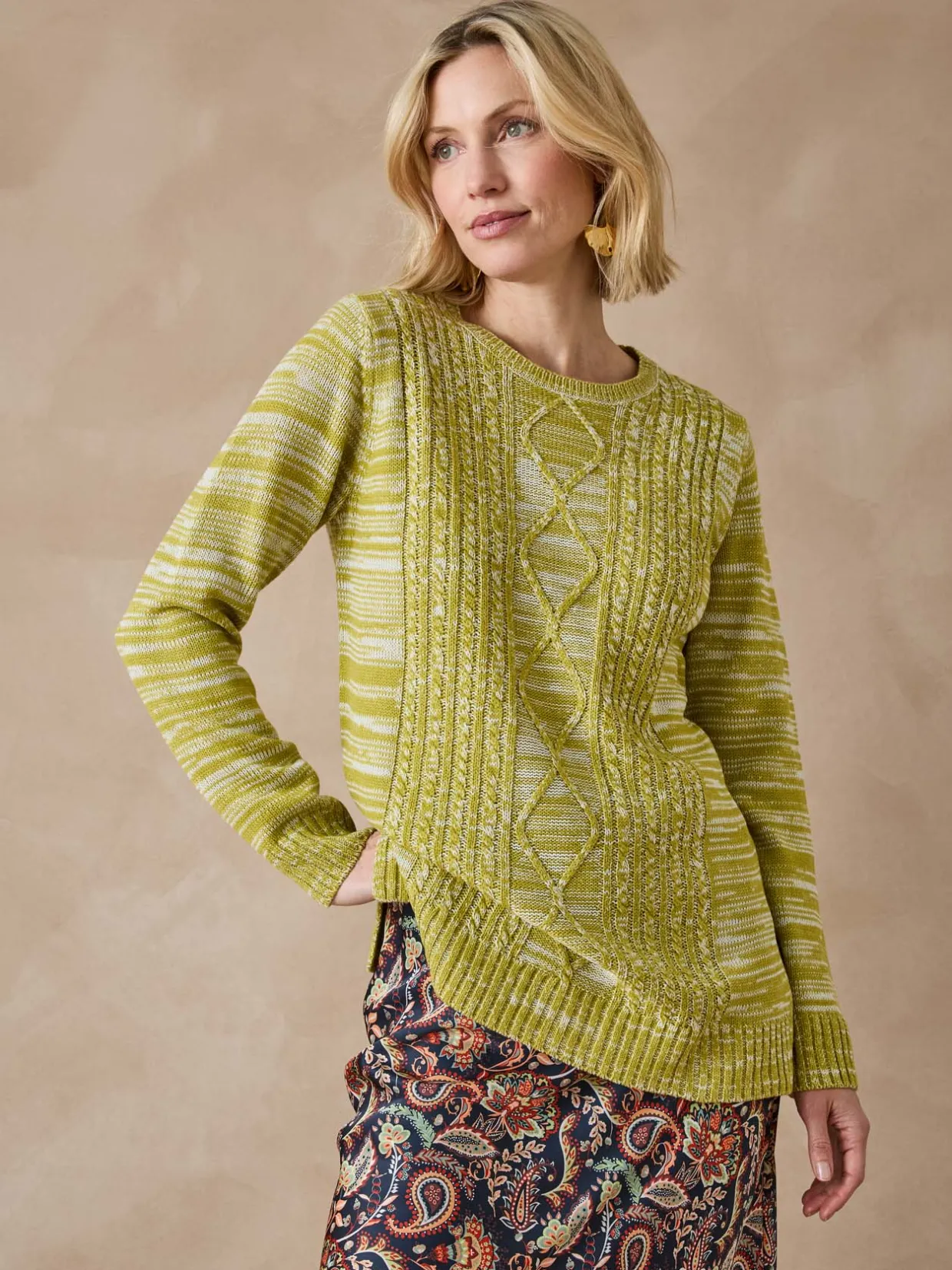 Femme Daxon Pull torsadé encolure ronde