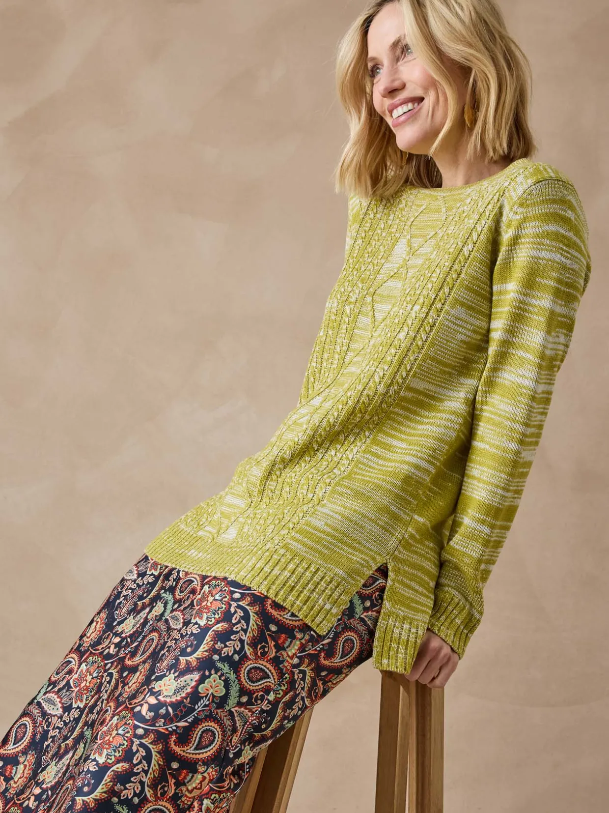 Femme Daxon Pull torsadé encolure ronde